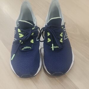 New Balance Women's Blue and Lime Sneakers